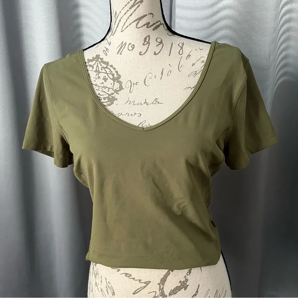 Lululemon bronze green align short sleeve tee size 10